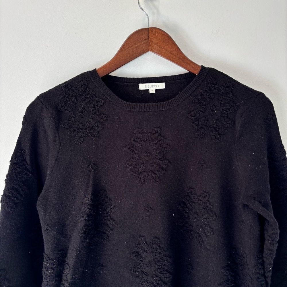 Z Supply Black Textured Sweater Dress Size M Long Sleeve Soft Knit - Picture 4 of 8